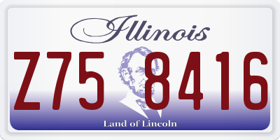 IL license plate Z758416