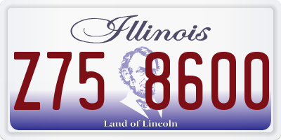 IL license plate Z758600