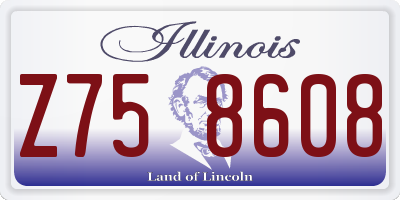 IL license plate Z758608