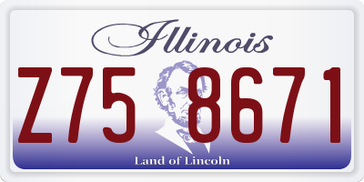 IL license plate Z758671