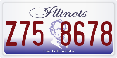 IL license plate Z758678