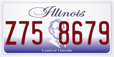IL license plate Z758679