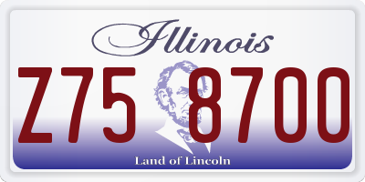 IL license plate Z758700