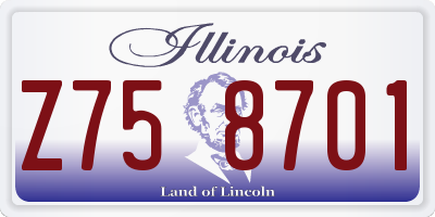 IL license plate Z758701