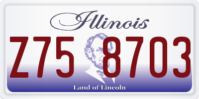 IL license plate Z758703
