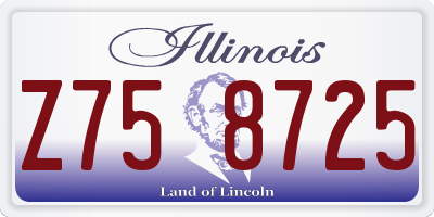 IL license plate Z758725