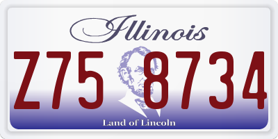 IL license plate Z758734