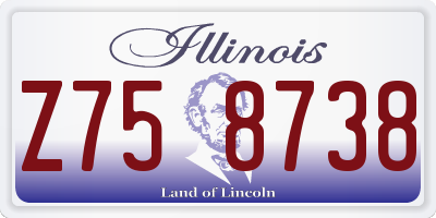IL license plate Z758738