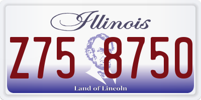 IL license plate Z758750