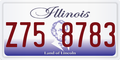 IL license plate Z758783