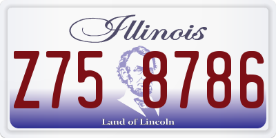 IL license plate Z758786