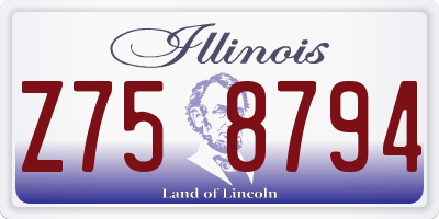 IL license plate Z758794