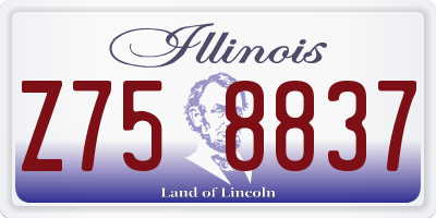 IL license plate Z758837