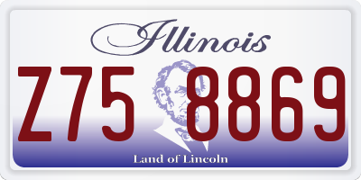 IL license plate Z758869