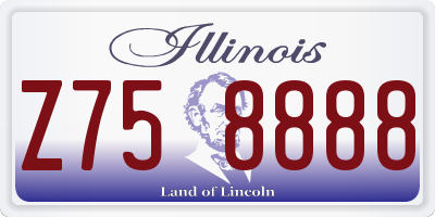 IL license plate Z758888