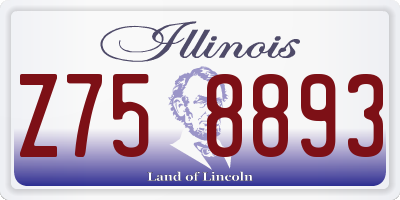 IL license plate Z758893