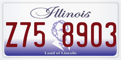 IL license plate Z758903