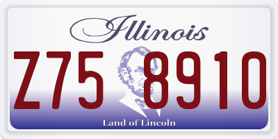 IL license plate Z758910