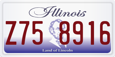IL license plate Z758916