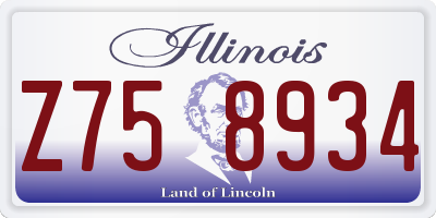 IL license plate Z758934