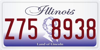 IL license plate Z758938