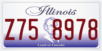 IL license plate Z758978