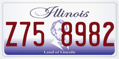 IL license plate Z758982