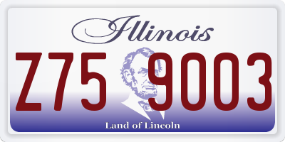 IL license plate Z759003