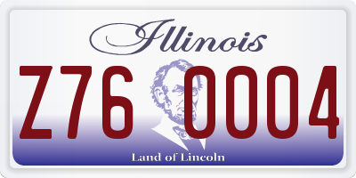 IL license plate Z760004