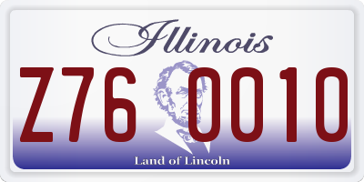 IL license plate Z760010