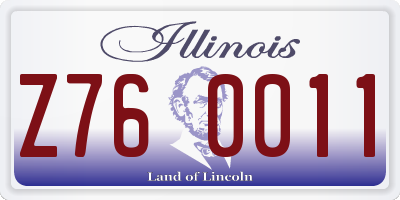 IL license plate Z760011