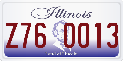 IL license plate Z760013