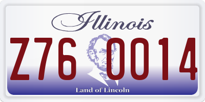 IL license plate Z760014