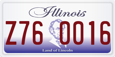 IL license plate Z760016