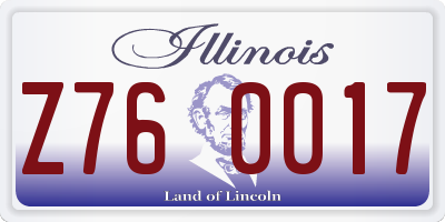 IL license plate Z760017
