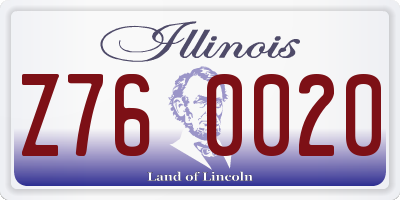 IL license plate Z760020