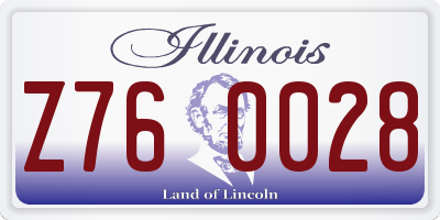 IL license plate Z760028