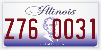 IL license plate Z760031