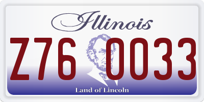 IL license plate Z760033