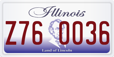 IL license plate Z760036