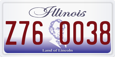 IL license plate Z760038