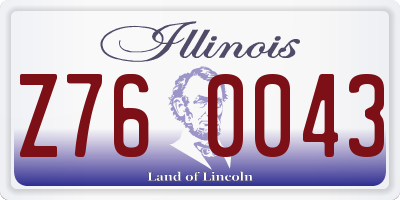 IL license plate Z760043