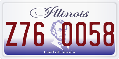 IL license plate Z760058
