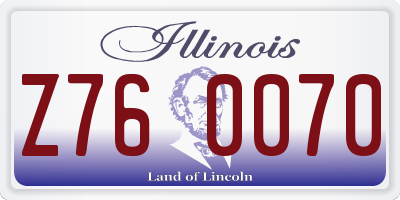 IL license plate Z760070
