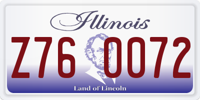 IL license plate Z760072