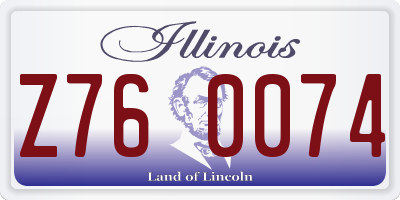 IL license plate Z760074