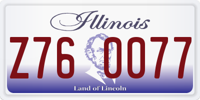 IL license plate Z760077