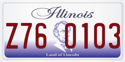 IL license plate Z760103