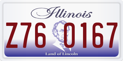 IL license plate Z760167