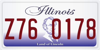 IL license plate Z760178